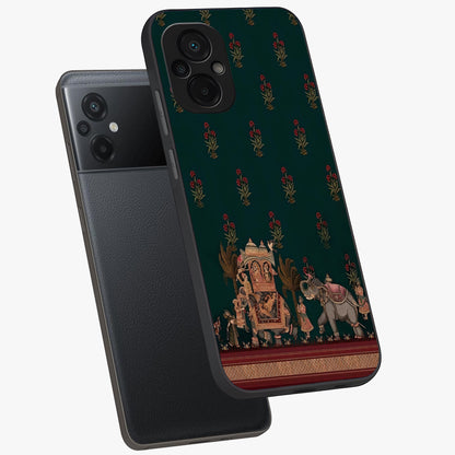 Macmerise Glass Case displayed in angled mockup highlighting trendy graphic design with sleek aesthetic style.
