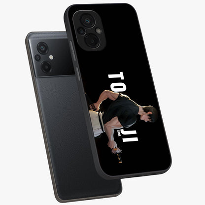 Midnight Blade Resolve Glass Case displayed in angled mockup highlighting powerful blade illustration with dramatic dark aesthetic.