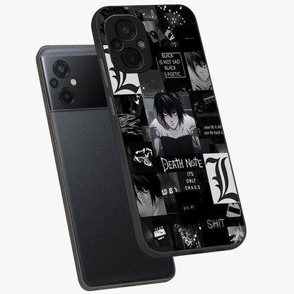 Midnight Chaos Mind Glass Case displayed in angled mockup highlighting chaotic artistic design with dramatic midnight aesthetic.
