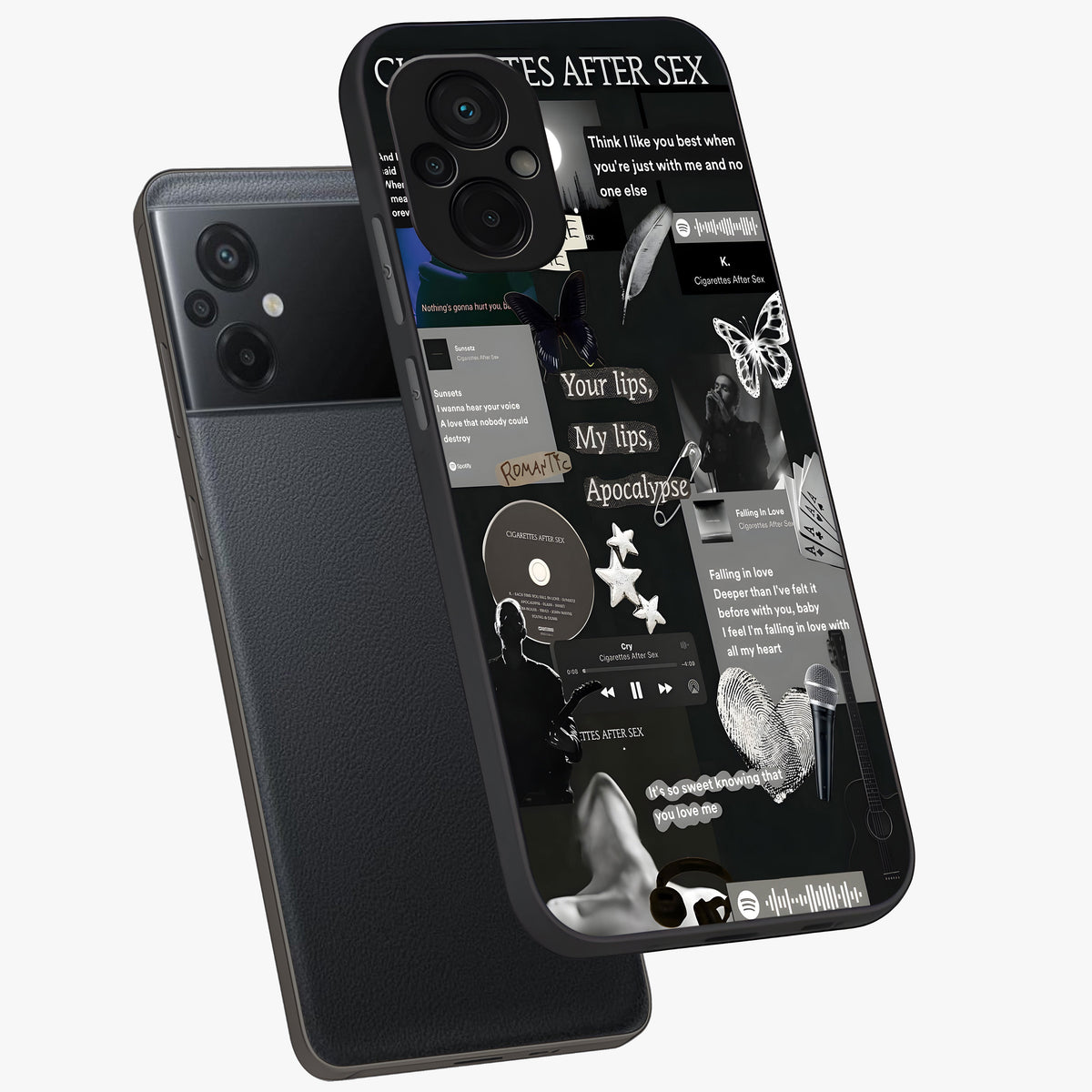 Midnight Love Echo Glass Case displayed in angled mockup highlighting elegant love inspired design with deep aesthetic style.