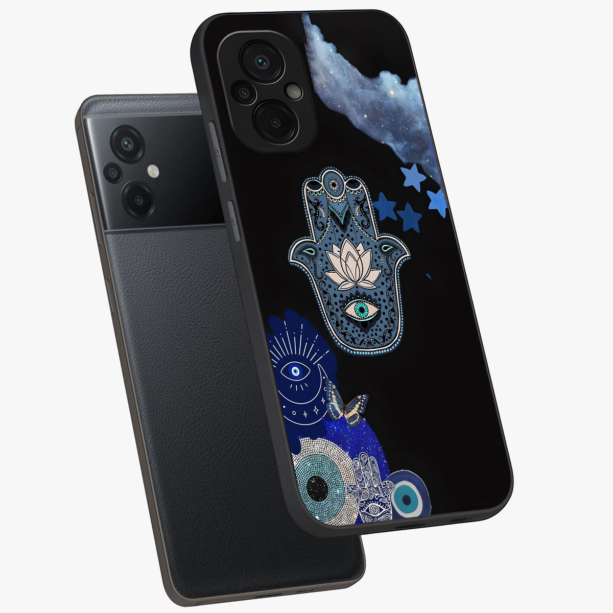Mystic Hand Aura Glass Case displayed in angled mockup highlighting magical aura design with spiritual aesthetic style.