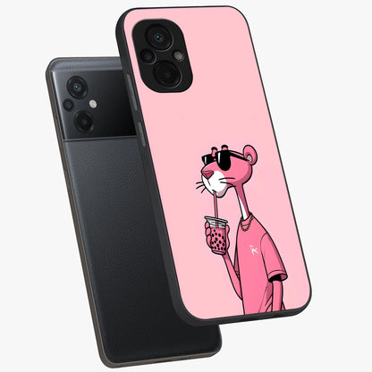 Pink Panther Glass Case displayed in angled mockup highlighting playful cartoon character design with vibrant pink aesthetic.