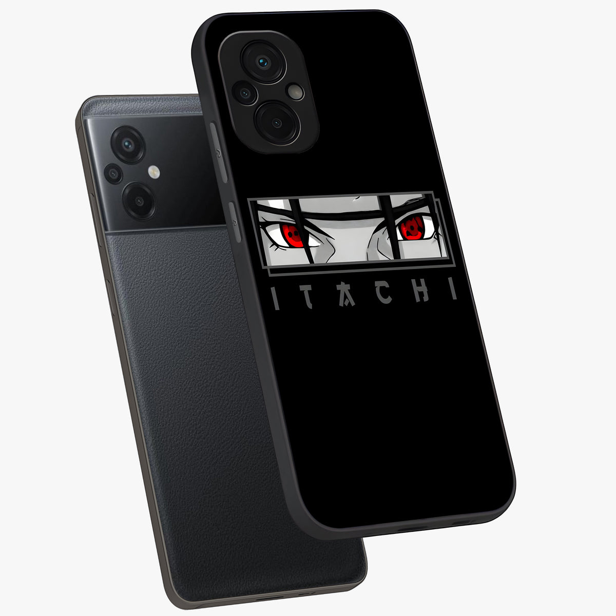 Scarlet Gaze Dominance Glass Case displayed in angled mockup highlighting intense visual design with bold scarlet aesthetic.