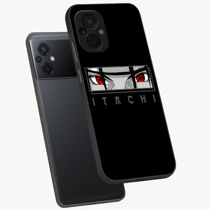 Scarlet Gaze Dominance Glass Case displayed in angled mockup highlighting intense visual design with bold scarlet aesthetic.