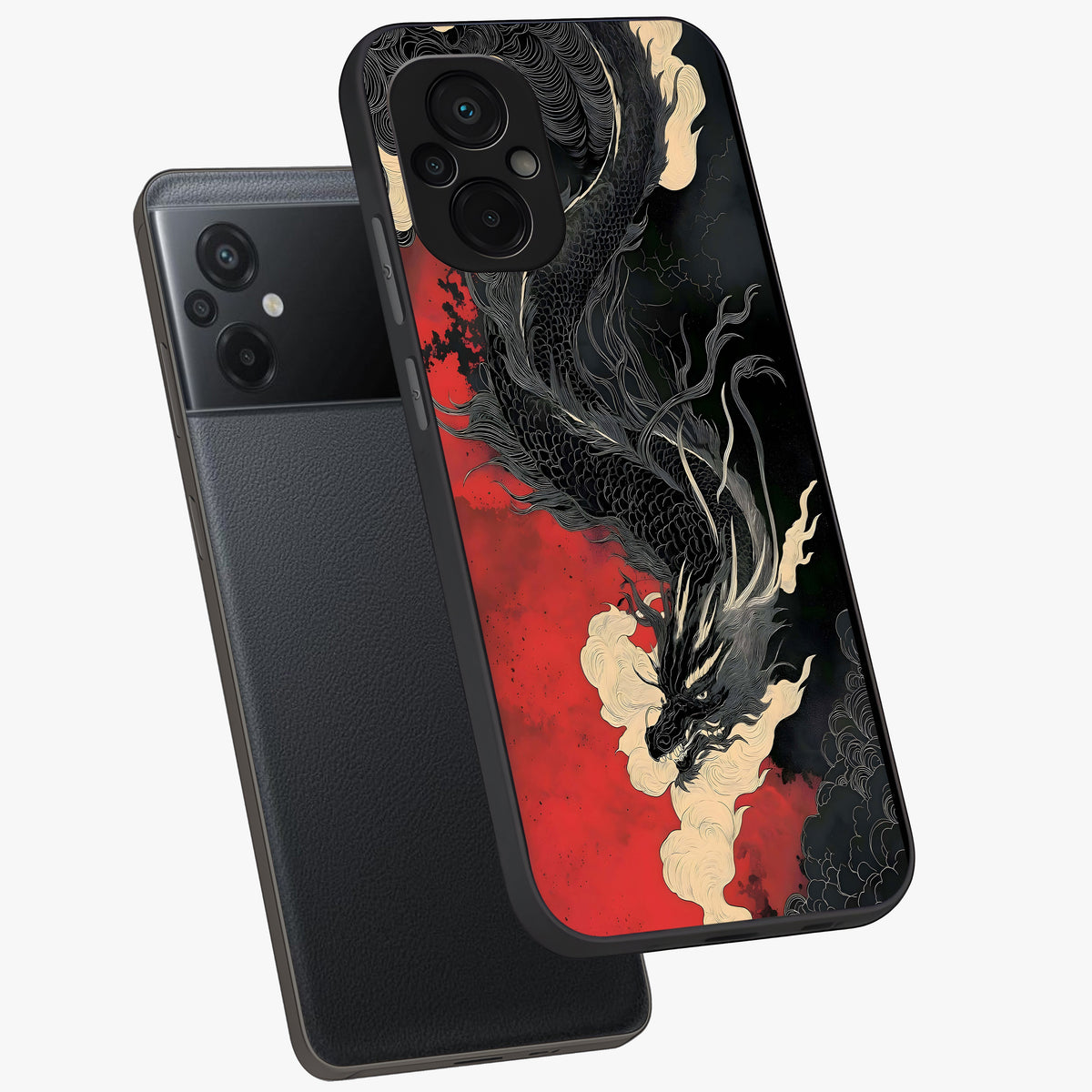 Shadow Dragon Fury Glass Case displayed in angled mockup highlighting powerful dragon illustration with dark fantasy aesthetic.