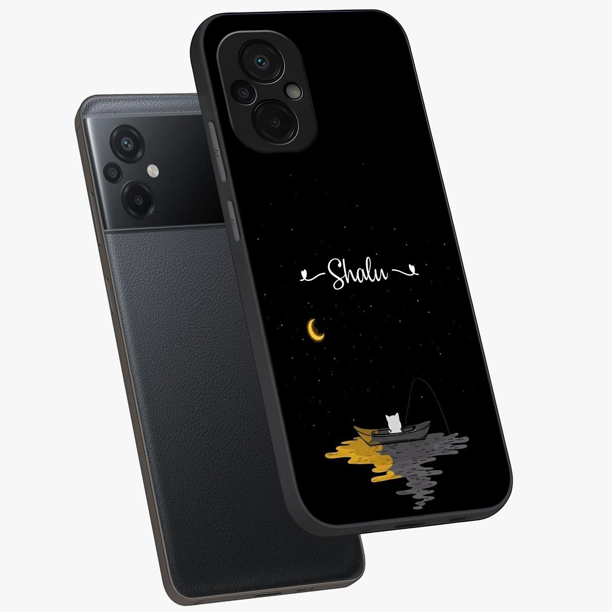 Silent Night Row Glass Case displayed in angled mockup highlighting peaceful evening design with dreamy night aesthetic.