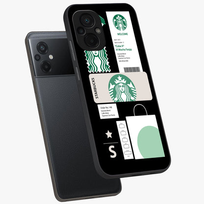 Starbucks Mocha Glass Case displayed in angled mockup highlighting stylish mocha themed design with cozy café aesthetic.