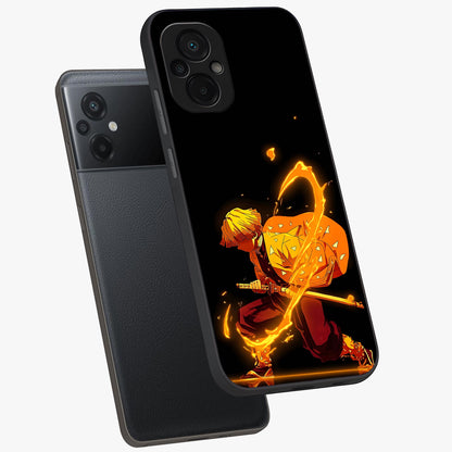 Thunder Flame Execution Glass Case displayed in angled mockup highlighting dramatic fire themed design with intense fantasy aesthetic.