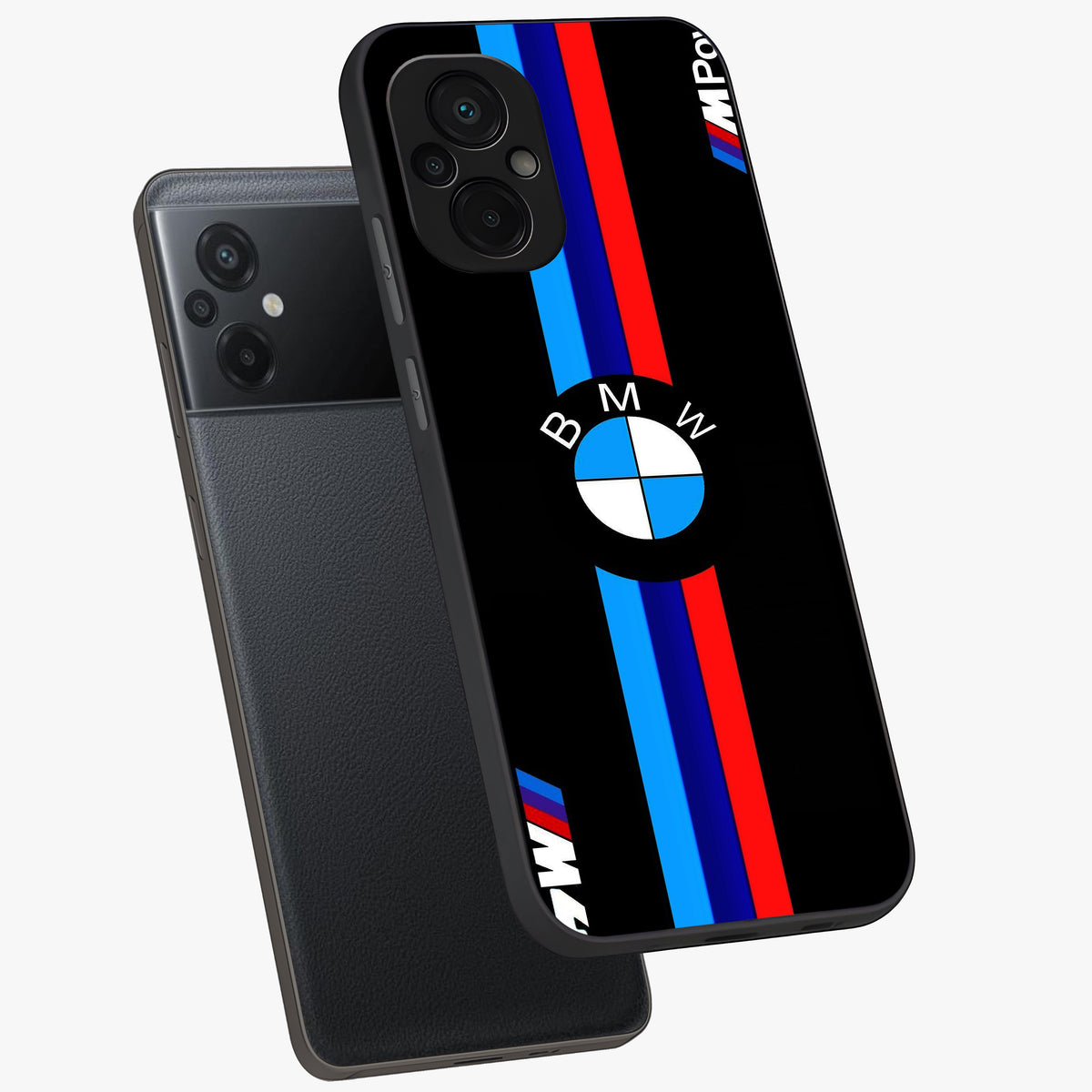 Turbo BMW Beast Glass Case displayed in angled mockup highlighting sleek racing car design with bold automotive aesthetic.