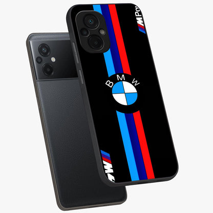 Turbo BMW Beast Glass Case displayed in angled mockup highlighting sleek racing car design with bold automotive aesthetic.
