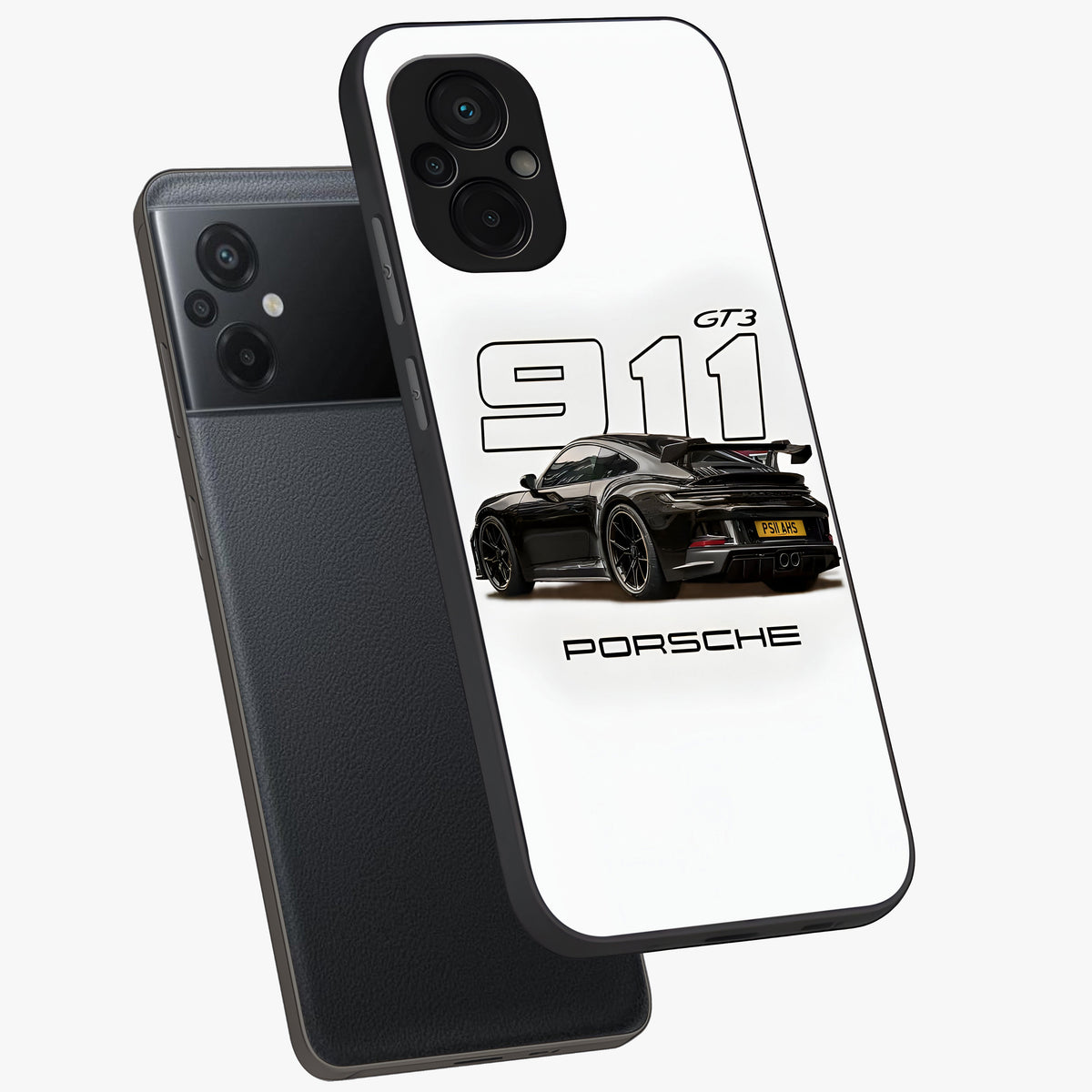 Turbo Legacy Icon Glass Case displayed in angled mockup highlighting dynamic automotive design with performance aesthetic.