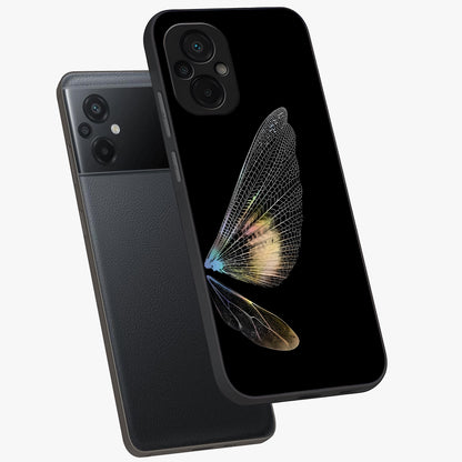 Whispers Of Wings Glass Case displayed in angled mockup highlighting soft feather design with celestial aesthetic style.