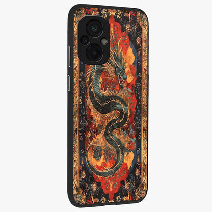 Inferno Dragon Soul Glass Case upright view showcasing intense dragon artwork with fantasy fire theme.