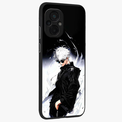 Limitless Shadow King Glass Case upright view showcasing bold shadow warrior artwork with epic fantasy theme.