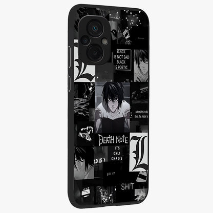 Midnight Chaos Mind Glass Case upright view showcasing expressive abstract artwork with bold dark theme.