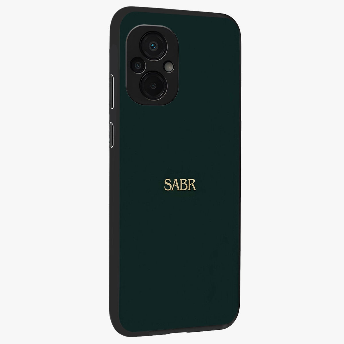 Sabr Minimal Patience Glass Case upright view showcasing calm minimalist artwork with motivational patience theme.