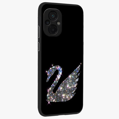 Starlit Swan Grace Glass Case upright view showcasing beautiful swan artwork with peaceful night themed design.