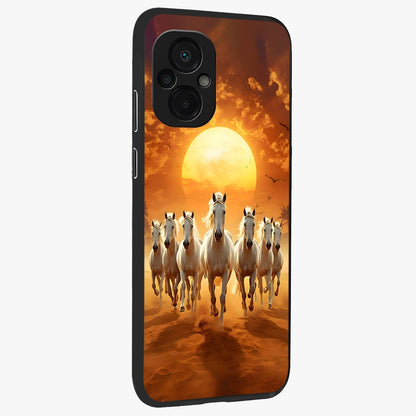Wild Sunset Majesty Glass Case upright view showcasing dramatic sunset artwork with bold nature theme.