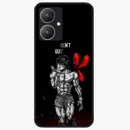 Rise Beyond Limits Glass Case showing flat back view with motivational typography artwork and glossy glass finish.