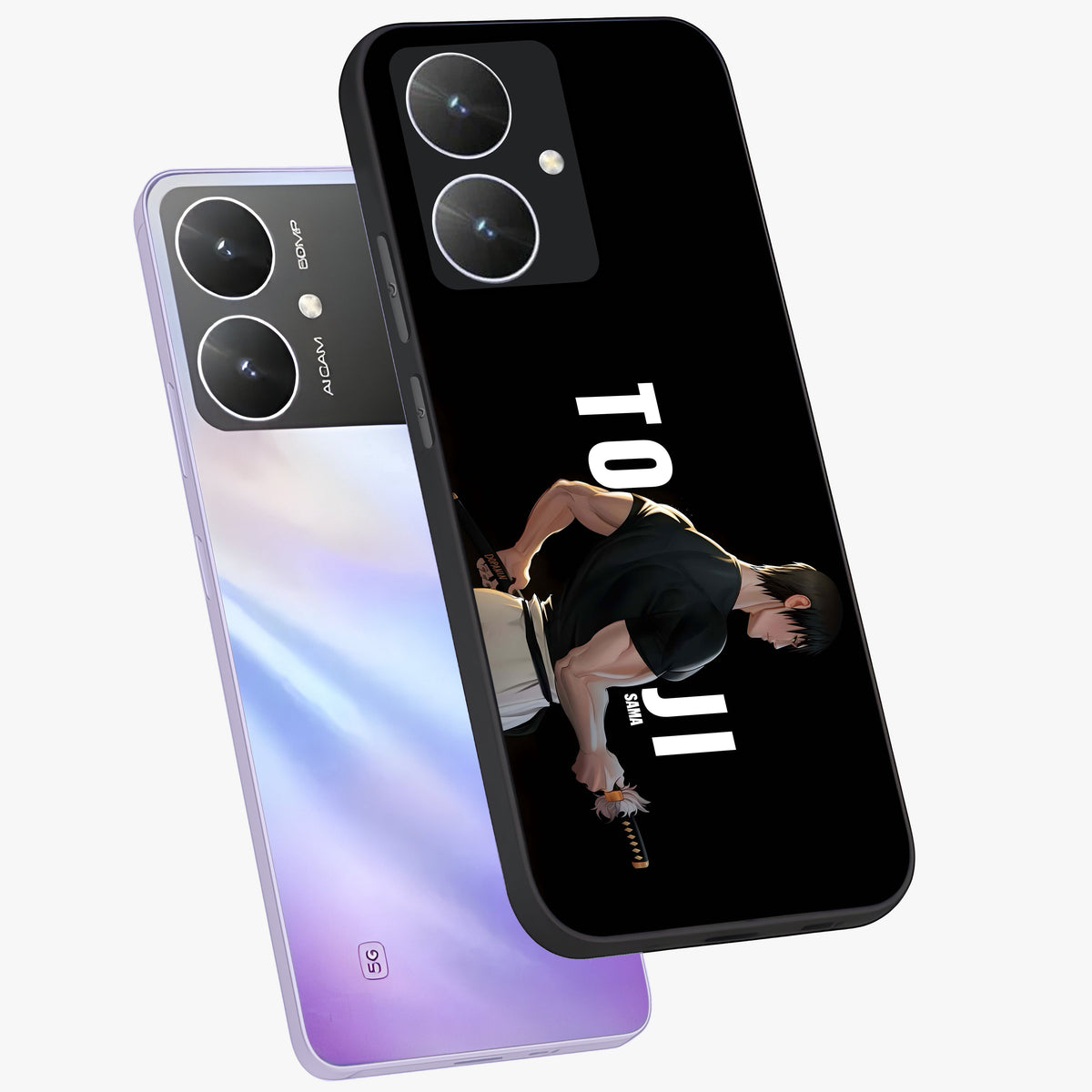 Midnight Blade Resolve Glass Case displayed in angled mockup highlighting powerful blade illustration with dramatic dark aesthetic.