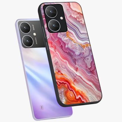 Rose Quartz Marble Glass Case displayed in angled mockup highlighting elegant marble pattern with soft aesthetic style.