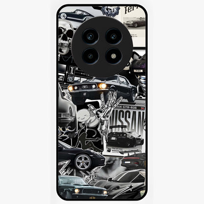 Aesthetic Dark Love Glass Case showing flat back view with dark romantic artwork and glossy glass finish.