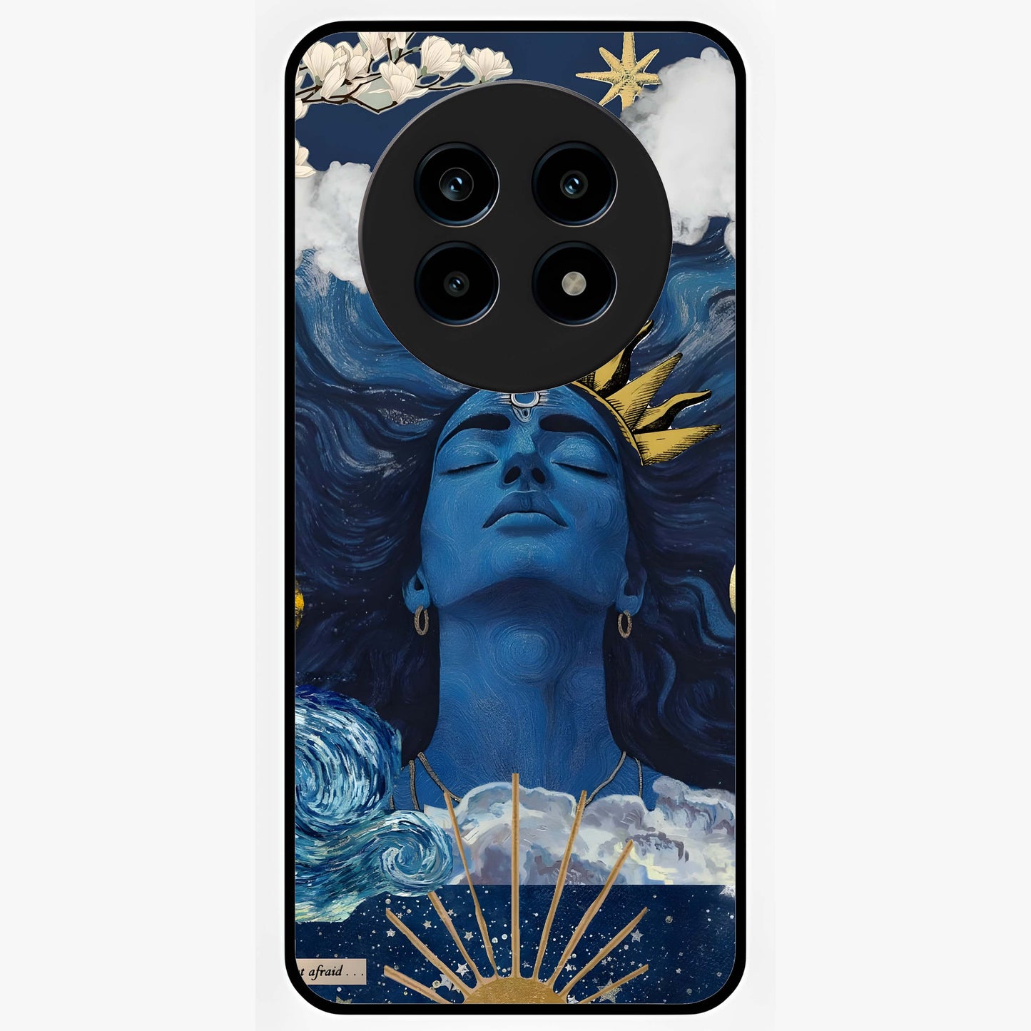 Aesthetic Lord Shiva Glass Case showing flat back view with divine Shiva artwork and glossy glass finish.