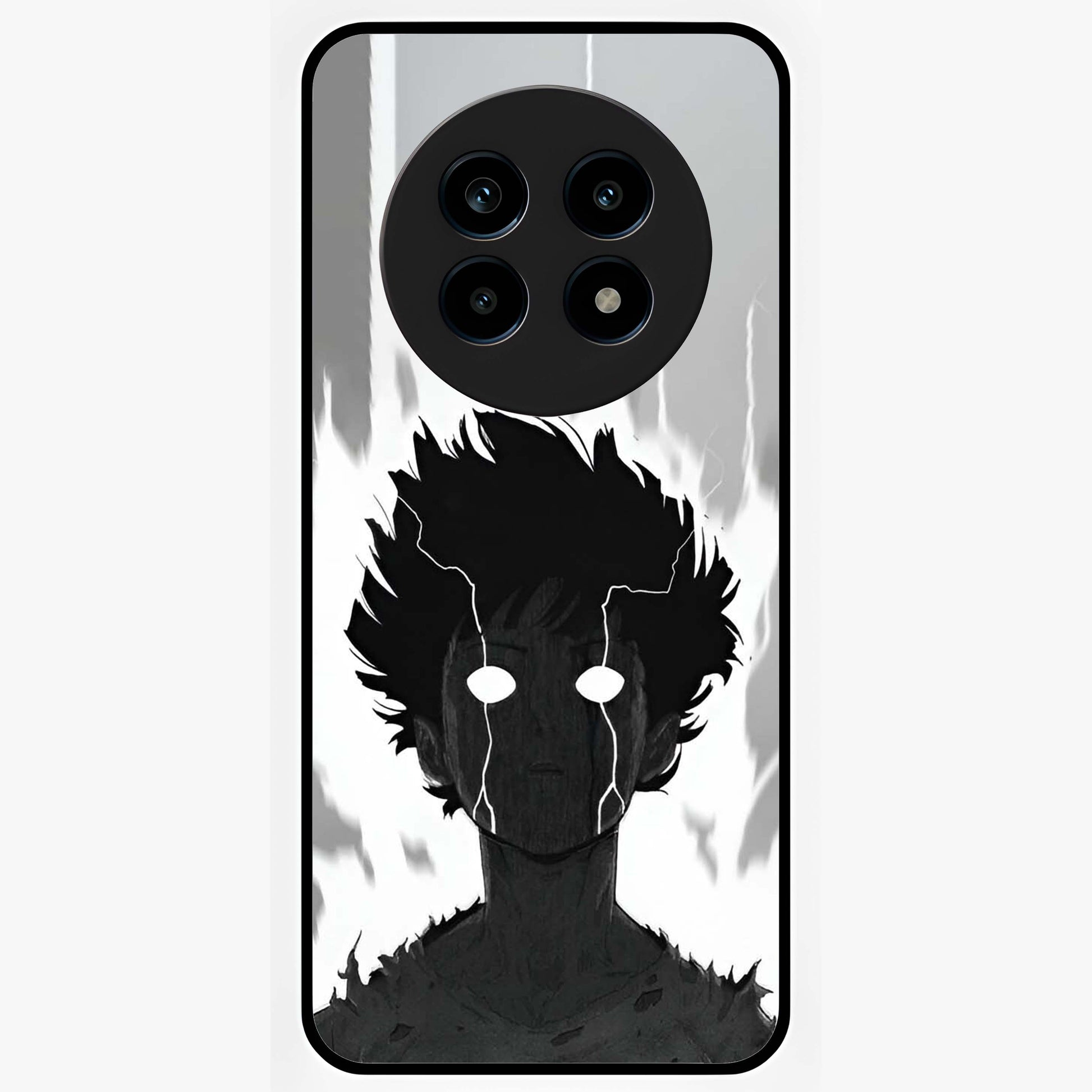 Awakened Inner Rage Glass Case showing flat back view with intense artistic artwork and glossy glass finish.