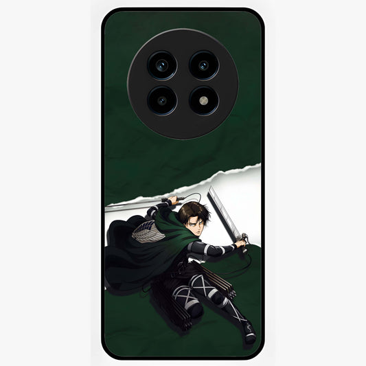 Emerald War Vanguard Glass Case showing flat back view with powerful warrior themed artwork and glossy glass finish.