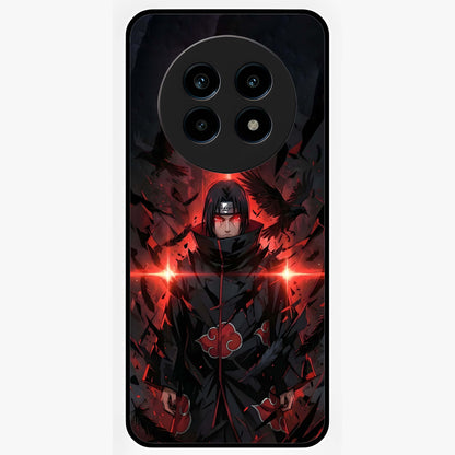 Focused Blade Discipline Glass Case showing flat back view with warrior sword themed artwork and glossy glass finish.