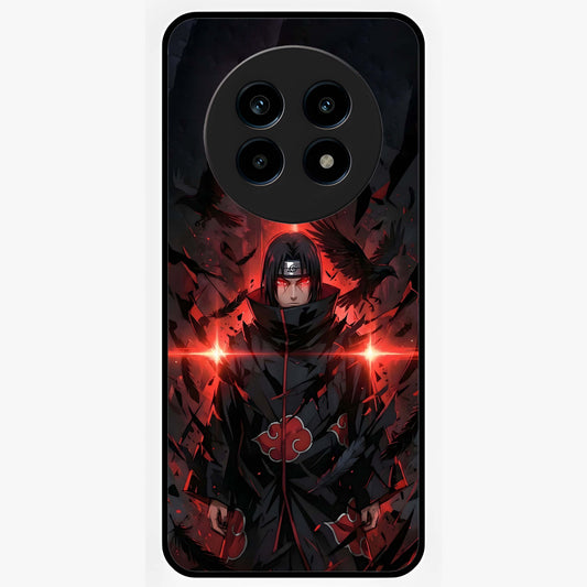 Focused Blade Discipline Glass Case showing flat back view with warrior sword themed artwork and glossy glass finish.