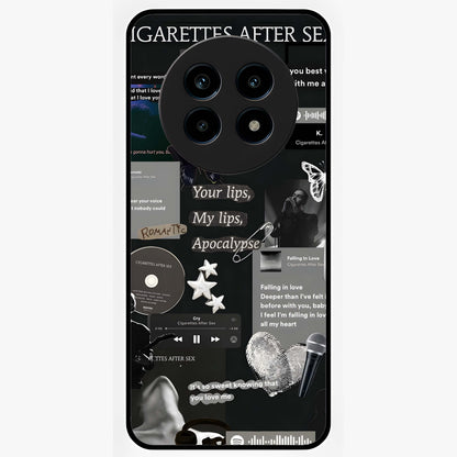 Midnight Love Echo Glass Case showing flat back view with romantic midnight themed artwork and glossy glass finish.