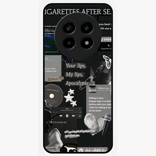 Midnight Love Echo Glass Case showing flat back view with romantic midnight themed artwork and glossy glass finish.
