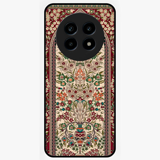 Persian Inspired Glass Case showing flat back view with ornate Persian style pattern artwork and glossy glass finish.
