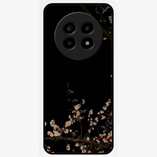 Petal Moon Light With Custom Name Glass Case showing flat back view with floral moonlight artwork and personalized name design.
