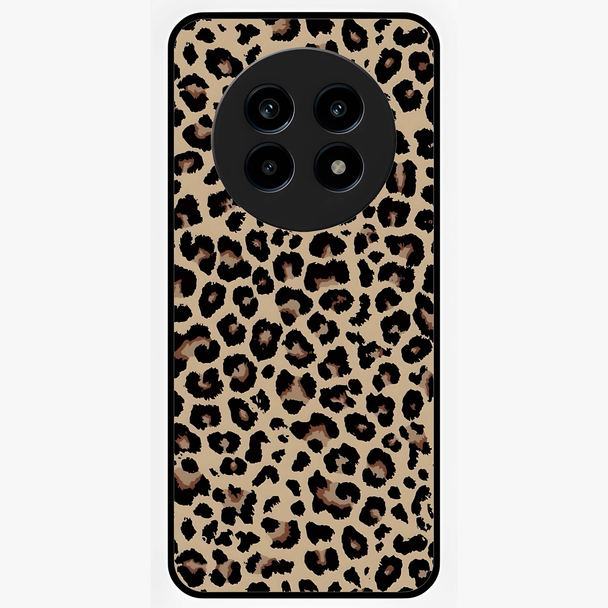 Savage Chic Pattern Glass Case showing flat back view with stylish patterned artwork and glossy glass finish.