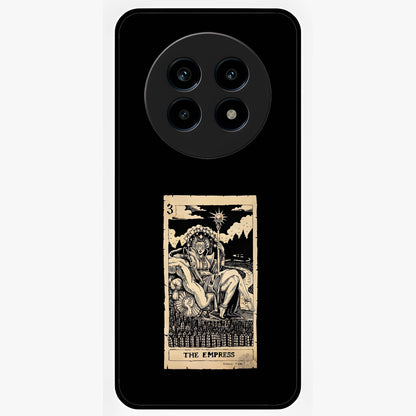The Empress Glass Case showing flat back view with regal feminine artwork and glossy glass finish.
