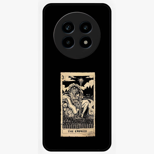 The Empress Glass Case showing flat back view with regal feminine artwork and glossy glass finish.