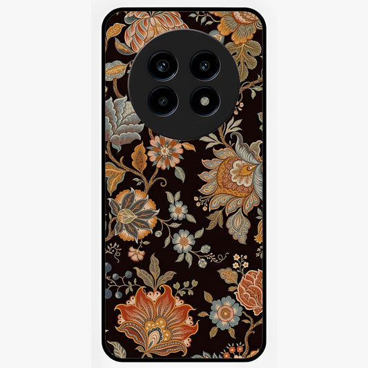 Vintage Floral Dream Glass Case showing flat back view with classic floral artwork and glossy glass finish.