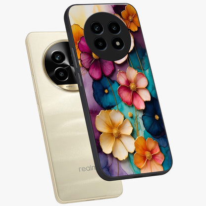 Artlyn Grace Flower Pattern Glass Case displayed in angled mockup highlighting delicate flower pattern design and smooth glass surface.