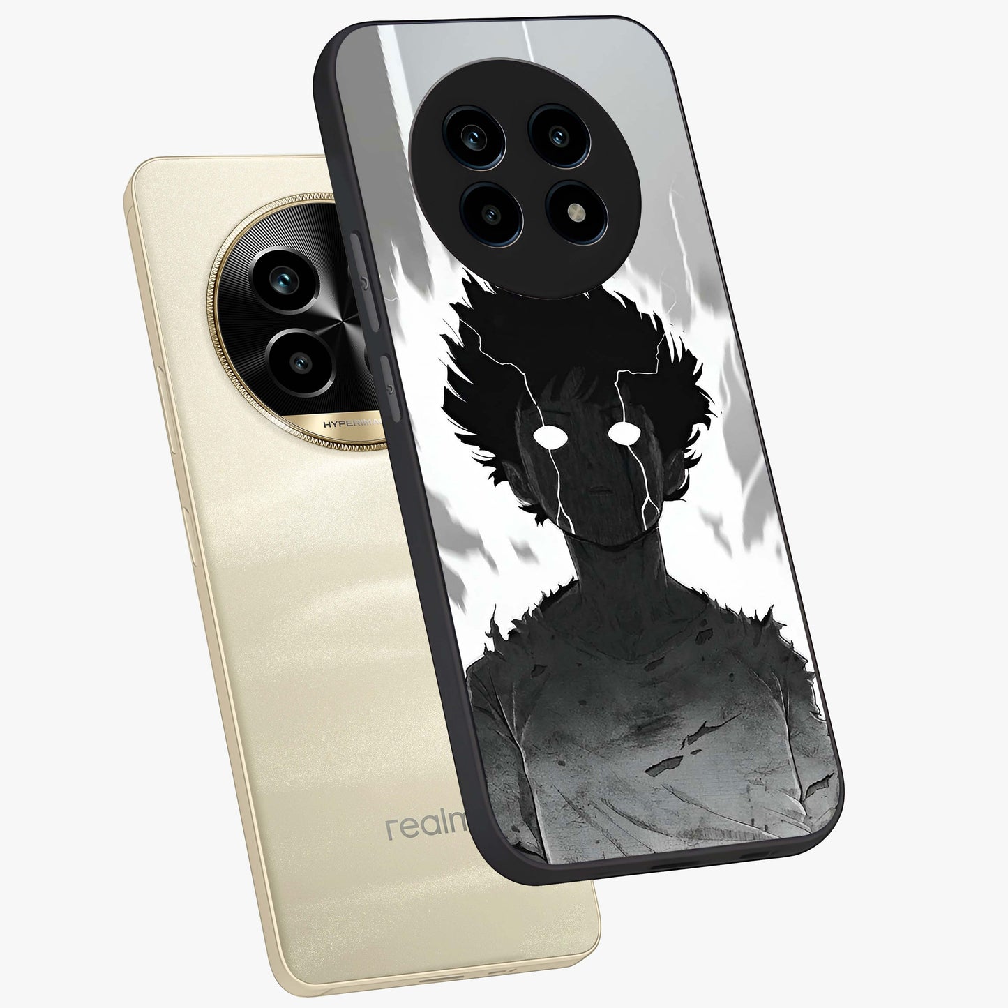 Awakened Inner Rage Glass Case displayed in angled mockup highlighting powerful graphic design and bold artistic theme.