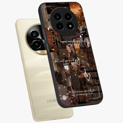 Bittersweet Aesthetic Chaos Glass Case displayed in angled mockup highlighting expressive abstract artwork and edgy aesthetic theme.