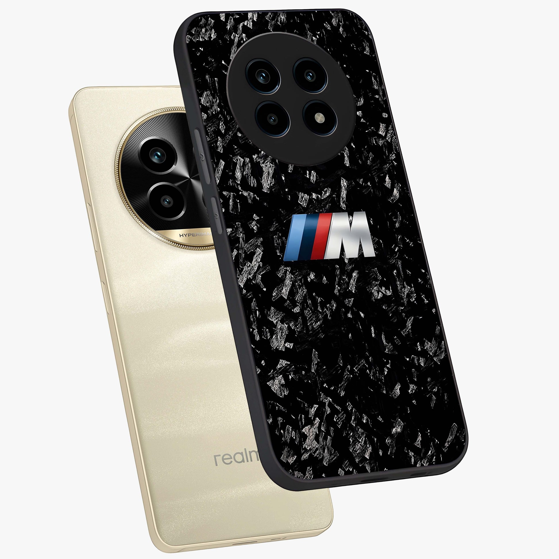 Carbon Speed Mark Glass Case displayed in angled mockup highlighting racing inspired carbon design and sleek aesthetic style.