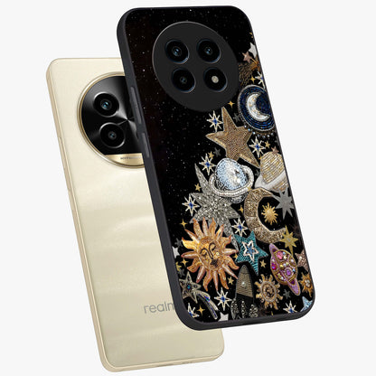 Cosmic Sparkle Dreams Glass Case displayed in angled mockup highlighting dreamy star sparkle design with celestial aesthetic.