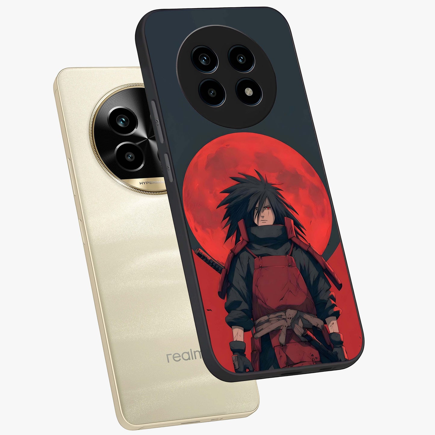 Crimson Moon Warlord Glass Case displayed in angled mockup highlighting dramatic crimson moon design with fantasy aesthetic.