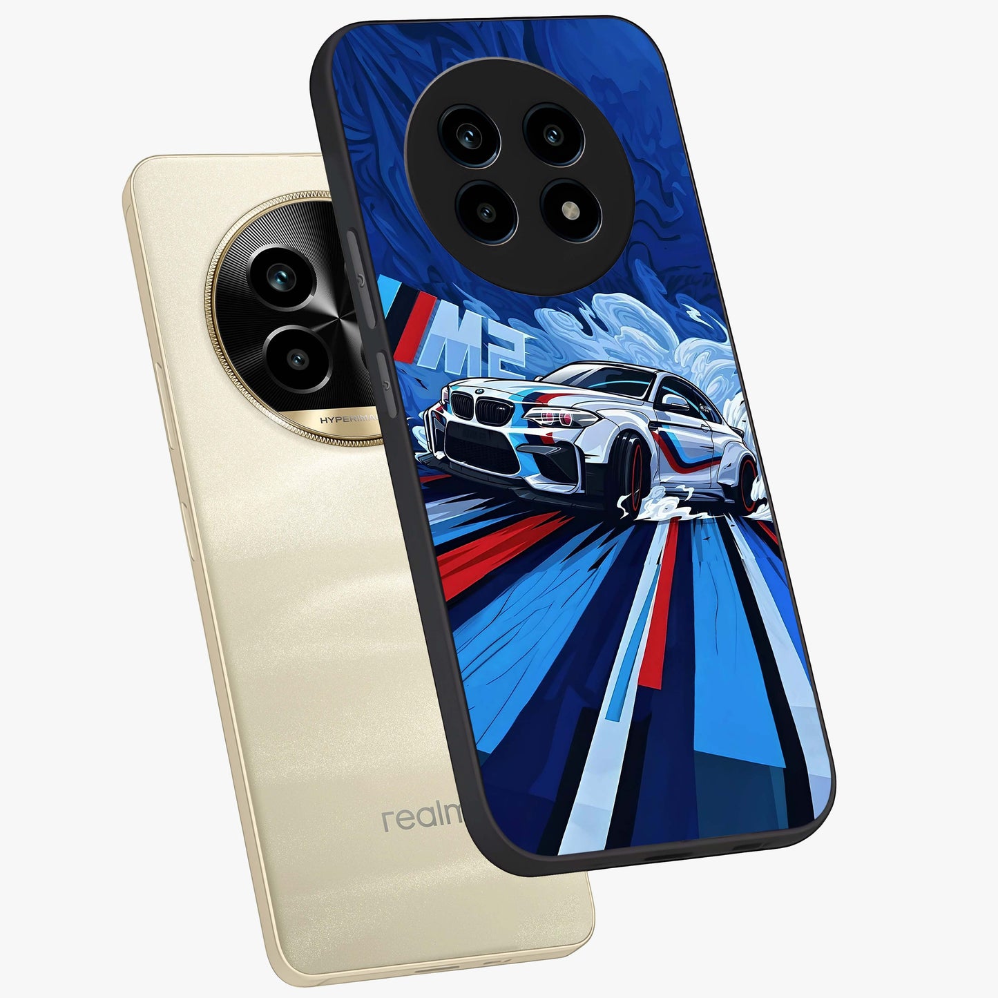 Drift Power Rush Glass Case displayed in angled mockup highlighting powerful drift car design with sporty aesthetic style.