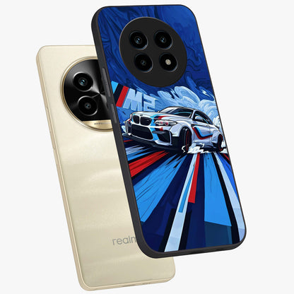 Drift Power Rush Glass Case displayed in angled mockup highlighting powerful drift car design with sporty aesthetic style.