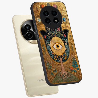 Ethereal Evil Eye Glass Case displayed in angled mockup highlighting protective evil eye symbol with spiritual aesthetic design.