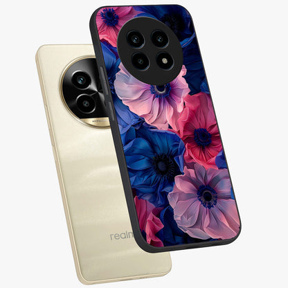 Flower Paper Art Pattern Glass Case displayed in angled mockup highlighting layered paper flower design with artistic aesthetic.