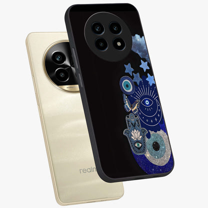 Galactic Charm Cluster Glass Case displayed in angled mockup highlighting luminous galaxy inspired design with dreamy aesthetic.